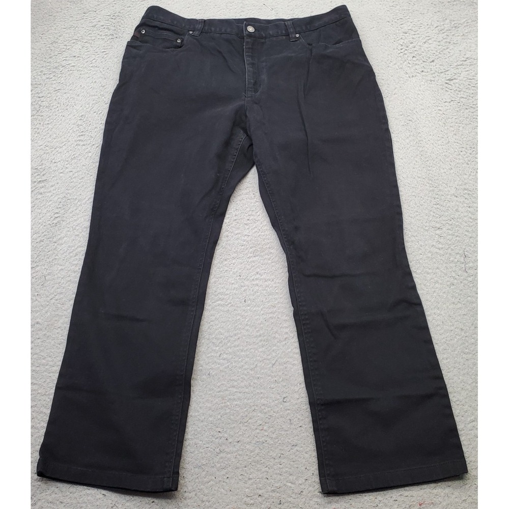 Lauren Jeans Co. Straight Jeans Womens 16 Black Denim Boho Streetwear Dark Wash